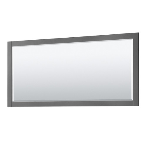 Wyndham WCV232372DKGCMUNSM70 Avery 72 Inch Double Bathroom Vanity in Dark Gray, White Carrara Marble Countertop, Undermount Square Sinks, and 70 Inch Mirror