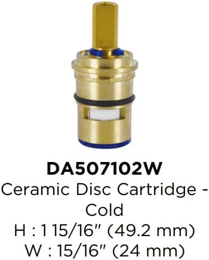 Gerber DA507102W Brass Ceramic Disc Cartridge Cold Side For Melrose And Sheridan