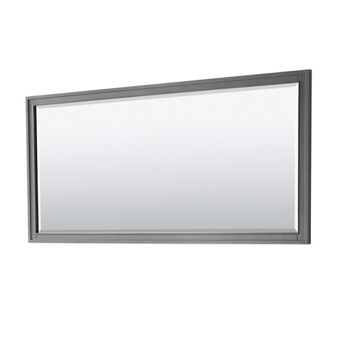 Wyndham WCV303080DKGCMUNSM70 Margate 80 Inch Double Bathroom Vanity in Dark Gray, White Carrara Marble Countertop, Undermount Square Sinks, and 70 Inch Mirror