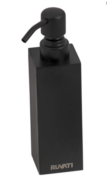Ruvati Black Soap Dispenser Modern Square for Workstation Sink Organizer - RVA1019
