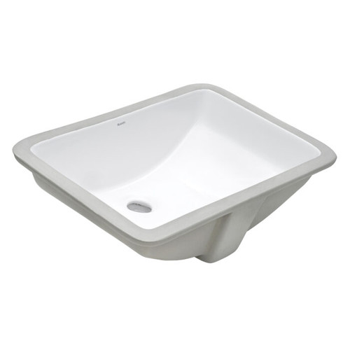 Ruvati 18.5 x 12 inch Undermount Bathroom Vanity Sink White Rectangular Porcelain Ceramic with Overflow - RVB0721