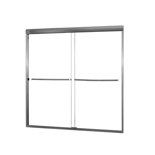 Craft + Main CVST5855-CL-BN Cove Frameless Sliding Tub Door 58" W x 55" H with Clear Glass - Brushed Nickel Trim