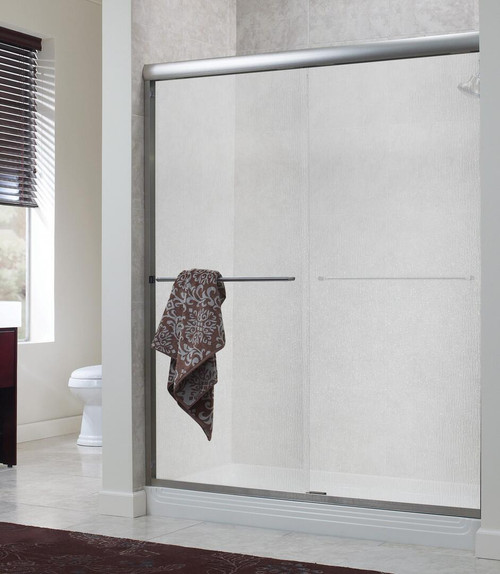 Foremost CVSS9999-RN-SV Cove Frameless Sliding Shower Door 72 in. W x 78 in. H with Rain Glass - Silver