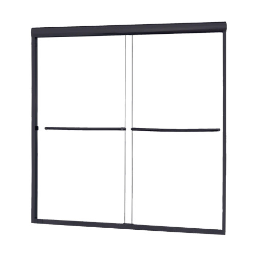 Craft + Main CVST6060-CL-MB Cove Frameless Sliding Shower Door 60" W x 60" H with Clear Glass - Matte Black Trim