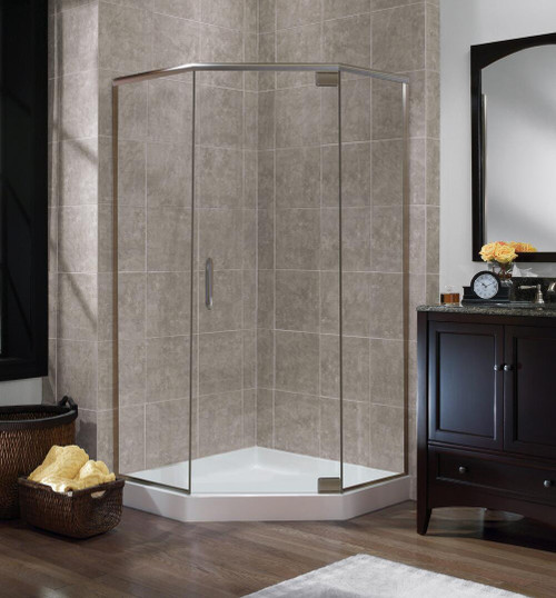 Foremost MRCNEO72-CL-BN Marina Frameless Double Roller Tub and Shower Door 72" H with Clear Glass - Brushed Nickel