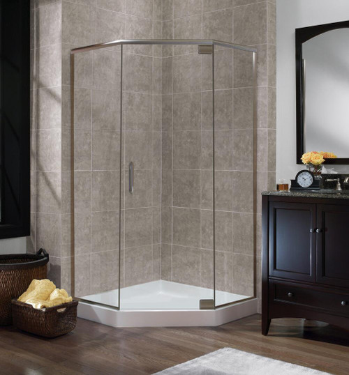 Foremost MRCNEO72-CL-PN Marina Frameless Double Roller Tub and Shower Door 72" H with Clear Glass - Polished Nickel