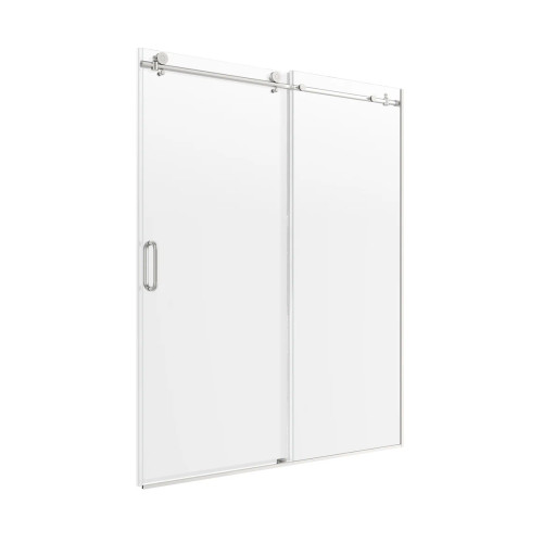 Craft + Main MRRL6076-CL-BN Marina Frameless Sliding Roller Tub and Shower Door 60" W x 76" H with Clear Glass - Brushed Nickel Trim