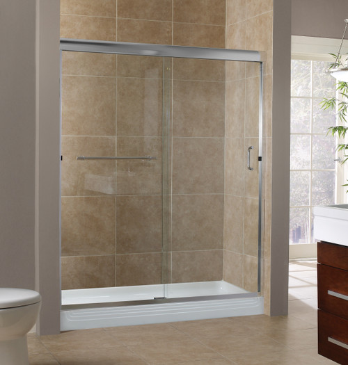 Foremost MRSS9999-CL-SV Marina Frameless Sliding Shower Door 72 in. W x 78 in. H with Clear Glass - Silver