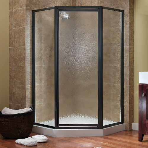 Foremost TDNA0570-OB-OR Tides Framed Neo Angle Shower Door with 24" W x 70" H with Obscure Glass - Oil Rubbed Bronze