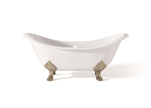 Cheviot REGENCY Cast Iron Bathtub with Lion Feet and Faucet Holes - 72" x 31" x 31.25" w/ Polished Nickel Feet - 2114-WW-6-PN