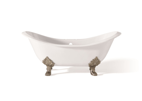 Cheviot REGENCY Cast Iron Bathtub with Lion Feet and Faucet Holes - 72" x 31" x 31.25" w/ Brushed Nickel Feet - 2114-WW-7-BN
