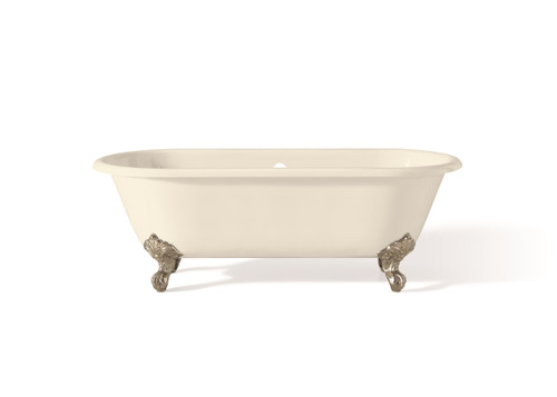 Cheviot 2127-BB-PN REGAL Cast Iron Bathtub with Continuous Rolled Rim - 61" x 31" x 24" w/ Polished Nickel Feet