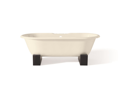 Cheviot 2128-BB-6-DB REGAL Cast Iron Free-Standing Bathtub with Wooden Base and Faucet Holes - 61" x 31" x 24"