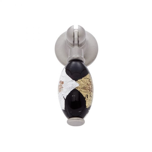 JVJ Satin Nickel 30 mm (1 3/16") Pendant Drop Door Pull - Gold and Silver on Black - 53446