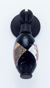 JVJ Oil Rubbed Bronze 30 mm (1 3/16") Pendant Drop Door Pull - Gold and Silver on Black - 53420