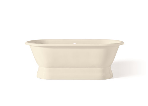 Cheviot 2139-BB REGAL Cast Iron Free-Standing Bathtub with Pedestal Base and Continuous Rolled Rim - 61" x 31" x 24"