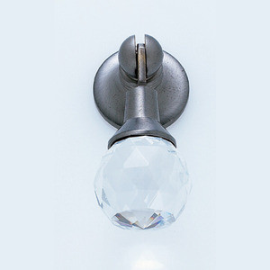 JVJ Satin Nickel 31% Leaded Crystal Old European Cut Pendant Door Pull - 51846