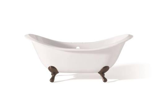 Cheviot 2148-WW-7-AB REGENCY Cast Iron Bathtub with Faucet Holes - 61" x 31" x 29" w/ Antique Bronze Feet