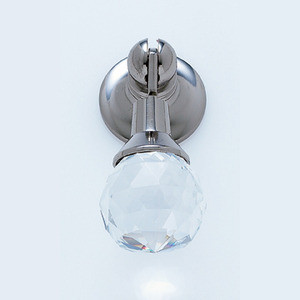 JVJ Polished Nickel 31% Leaded Crystal Old European Cut Pendant Door Pull - 51814