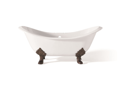 Cheviot REGENCY Cast Iron Bathtub with Lion Feet and Faucet Holes - 61" x 31" x 29" w/ Antique Bronze Feet - 2150-WW-6-AB