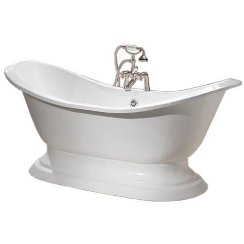 Cheviot REGENCY Cast Iron Free-Standing Bathtub with Pedestal Base and Faucet Holes - 61" x 31" x 29" - Custom Color of Choice - 2151-WC-7