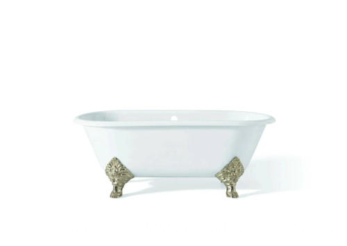 Cheviot 2160-WC-6-PN CARLTON Cast Iron Bathtub with Faucet Holes - 70" x 32" x 26" w/ Polished Nickel Feet - Custom Color of Choice