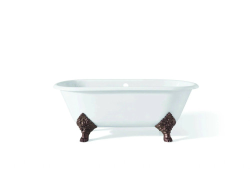 Cheviot 2160-WC-7-AB CARLTON Cast Iron Bathtub with Faucet Holes - 70" x 32" x 26" w/ Antique Bronze Feet - Custom Color of Choice