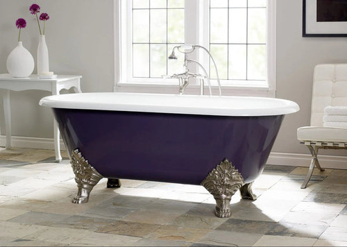 Cheviot 2161-WC-AB CARLTON Cast Iron Bathtub with Continuous Rolled Rim - 70" x 32" x 26" w/ Antique Bronze Feet