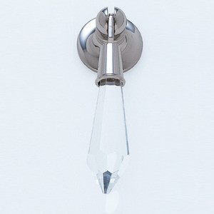 JVJ Polished Nickel 31% Leaded Crystal Tapered Baguette Pendant Door Pull - 51714