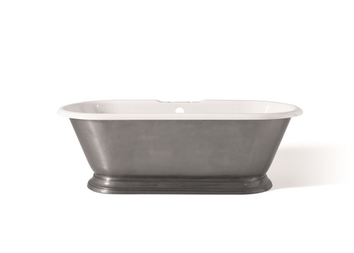 Cheviot SANDRINGHAM Cast Iron Free-Standing Bathtub with Burnished Exterior - 70.125x31.5x23 - 2163-PL