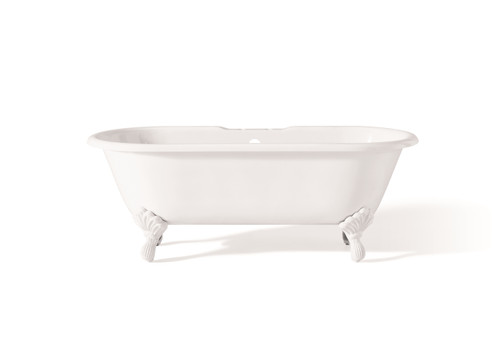 Cheviot 2170-WW-8-WH REGAL Cast Iron Bathtub with Faucet Holes and Shaughnessy Feet - 68" x 31" x 24" w/ White Feet
