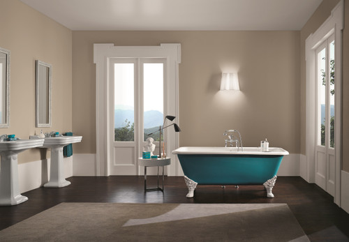 Cheviot SPENCER Cast Iron Bathtub - 66.875x31.875x27 w/ White Feet - Custom Color of Choice - 2173-WC-WH