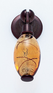 JVJ Old World Bronze 30 mm (1 3/16") Pendant Drop Door Pull - Gold With Brown Stripes - 48312
