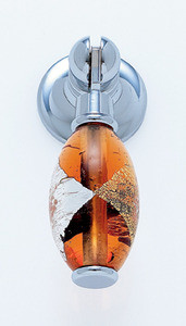 JVJ Polished Chrome 30 mm (1 3/16") Pendant Drop Door Pull - Gold and Silver on Orange - 47826