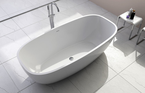 Cheviot 4111-WW GIORGIO Solid Surface Free-Standing Bathtub - 67" x 27" x 21.5"