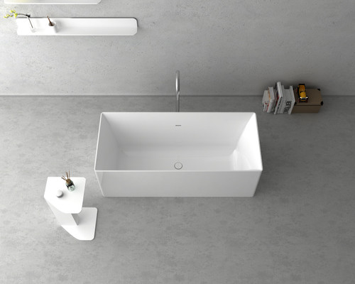 Cheviot 4131-WW NAVONA Solid Surface Free-Standing Bathtub - 63" x 27.5" x 21.625"