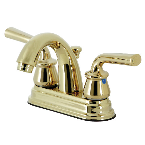 Kingston Brass KB5612RXL Restoration 4-Inch Centerset Bathroom Faucet with Pop-Up Drain, Polished Brass