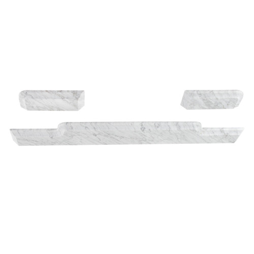 Kingston Brass Fauceture KMS30MBS Pemberton 30-Inch Carrara Marble Backsplash with Sidesplash, Carrara White