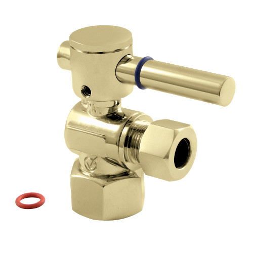 Kingston Brass CC43102DL Quarter Turn Valve (1/2" FIP X 3/8" O.D. Compression), Polished Brass