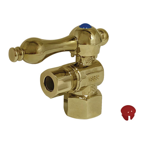 Kingston Brass CC43102 Quarter Turn Valve (1/2" FIP X 3/8" O.D. Compression), Polished Brass