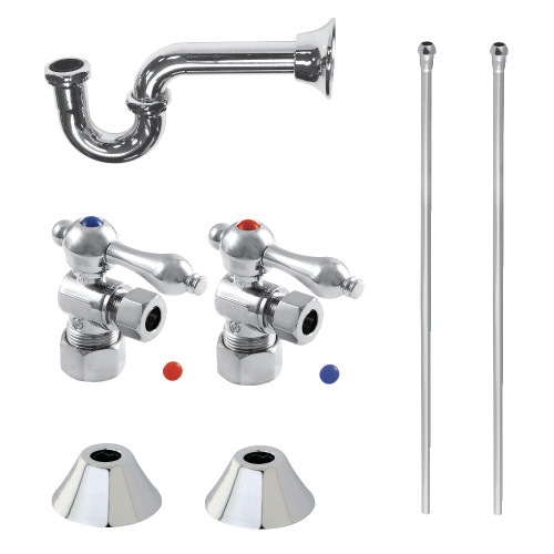 Kingston Brass CC53301LKB30 Traditional Plumbing Sink Trim Kit with P-Trap, Polished Chrome