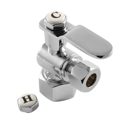 Kingston Brass CA4310CP Whitaker 1/2" FIP x 3/8" O.D. Comp Angle Stop Valve, Polished Chrome