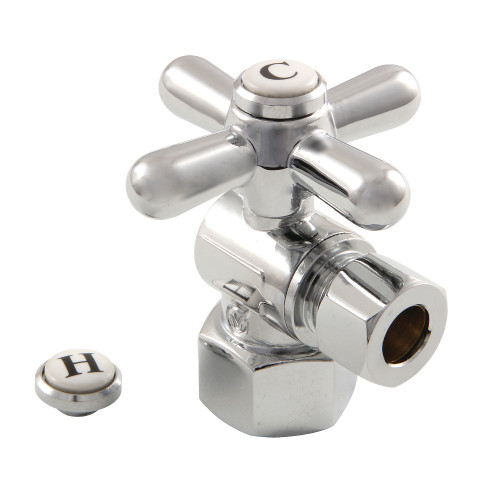 Kingston Brass CC43101X Quarter Turn Valve (1/2" FIP X 3/8" O.D. Compression), Polished Chrome