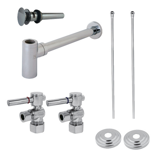 Kingston Brass CC53301DLTRMK2 Plumbing Sink Trim Kit with Bottle Trap and Overflow Drain, Polished Chrome