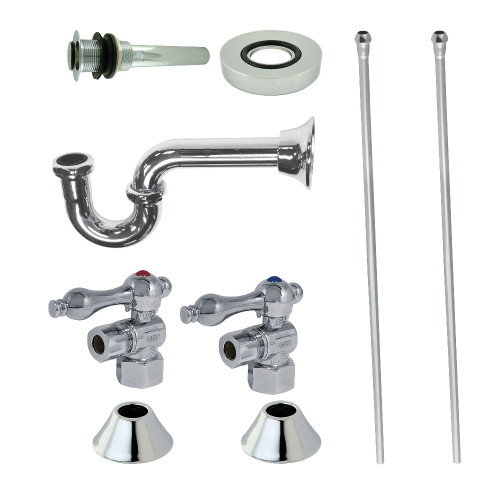 Kingston Brass CC43101VKB30 Traditional Plumbing Sink Trim Kit with P-Trap and Drain, Polished Chrome