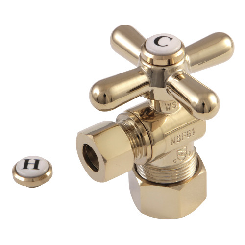 Kingston Brass CC53302X 5/8" X 3/8" OD Comp Angle Stop Valve, Polished Brass