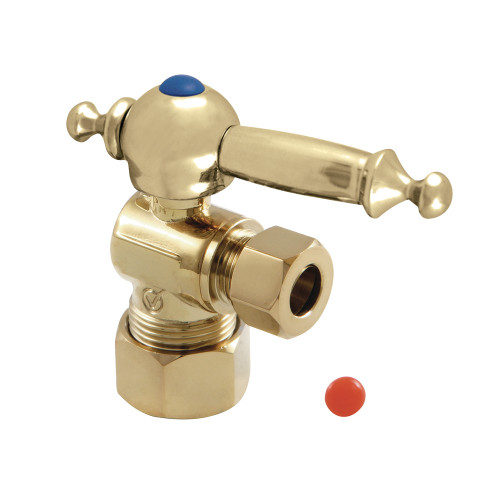 Kingston Brass CC53302TL 5/8" X 3/8" OD Comp Angle Stop Valve, Polished Brass