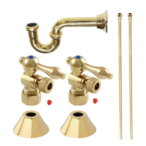 Kingston Brass CC53302LKB30 Traditional Plumbing Sink Trim Kit with P-Trap, Polished Brass