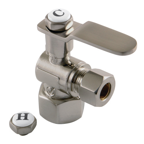 Kingston Brass CA4310BN Whitaker 1/2" FIP x 3/8" O.D. Comp Angle Stop Valve, Brushed Nickel
