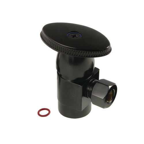 Kingston Brass CD43300VA Americana 1/2"IPS x 3/8"O.D. Anti-Seize Deluxe Quarter Turn Ceramic Hardisc Cartridge Angle Stop, Matte Black